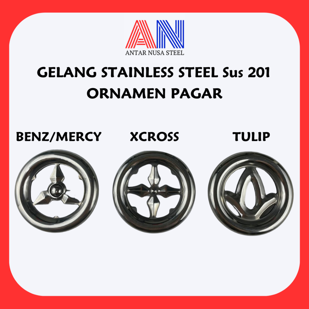 ORNAMEN PAGAR GELANG STAINLESS STEEL SUS 201 | AKSESORIS PAGAR STAINLESS STEEL ORNAMEN PAGAR