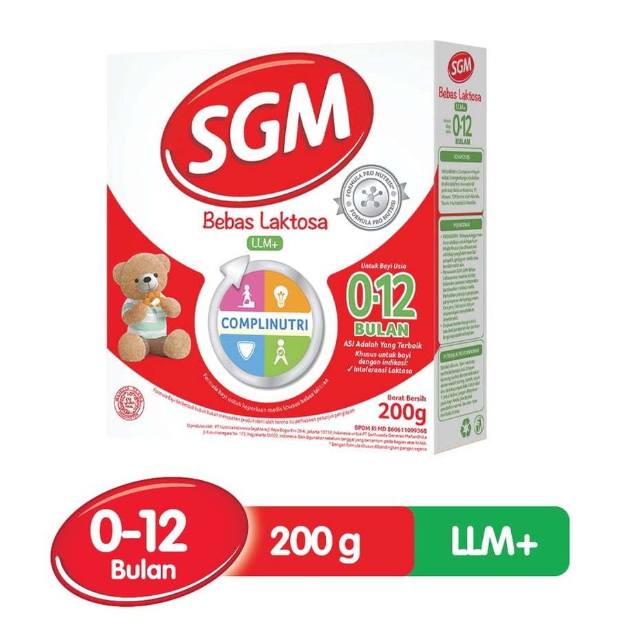 SGM LLM+ 200gram Susu Formula Bayi Bebas Laktosa | bisa untuk diare 0-12 bulan