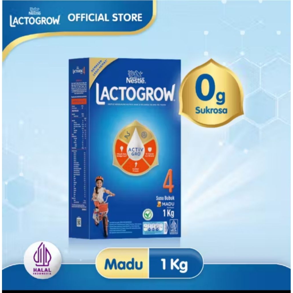 Lactogrow 3+ Vanila/Madu 1 kg /1000g exp 2027