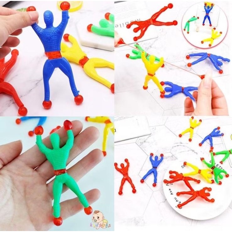 MAINAN LEMPAR DINDING SPIDERMAN MANJAT DINDING KEREN UKURAN BESAR/KECIL