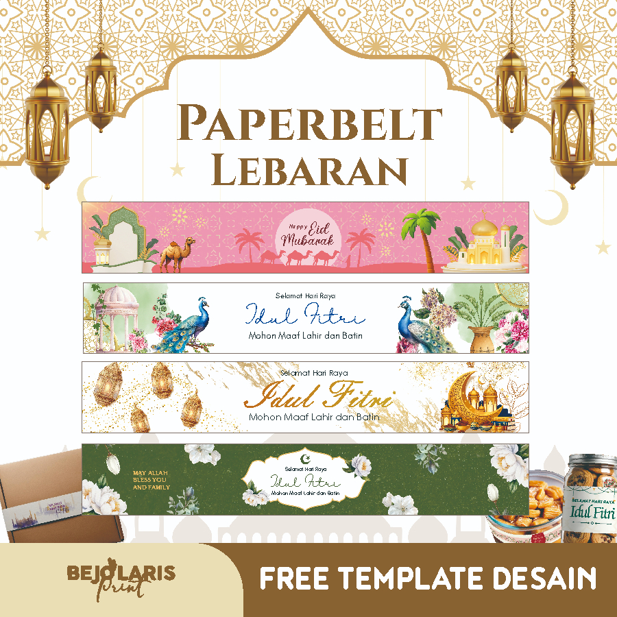 Paper Belt Idul Fitri l Paper Sleeve Idul Fitri l Selempang Idul Fitri l Sabuk Toples Idul Fitri