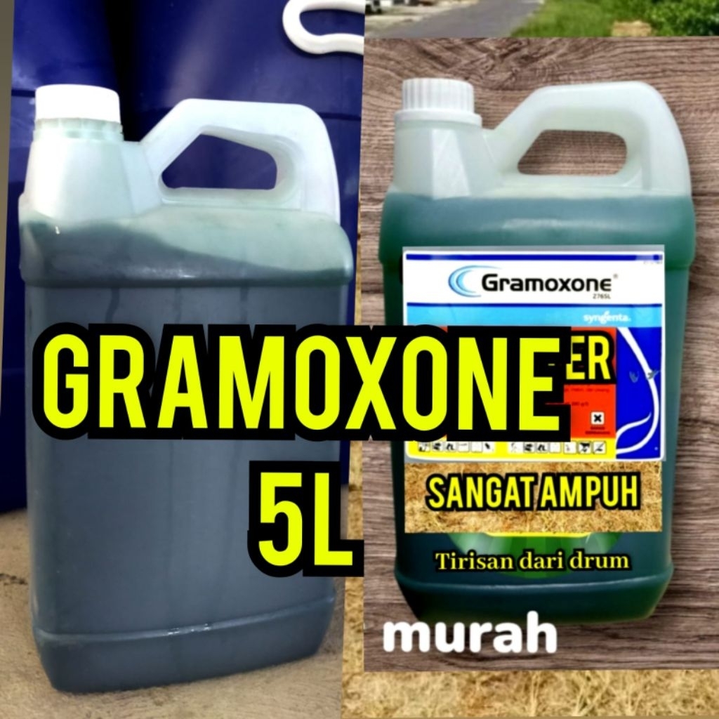 obat rumput gramoxone/gramason kemasan 5( Lima) liter  ampuh membasmi rumput sampai ke akar..asli ti