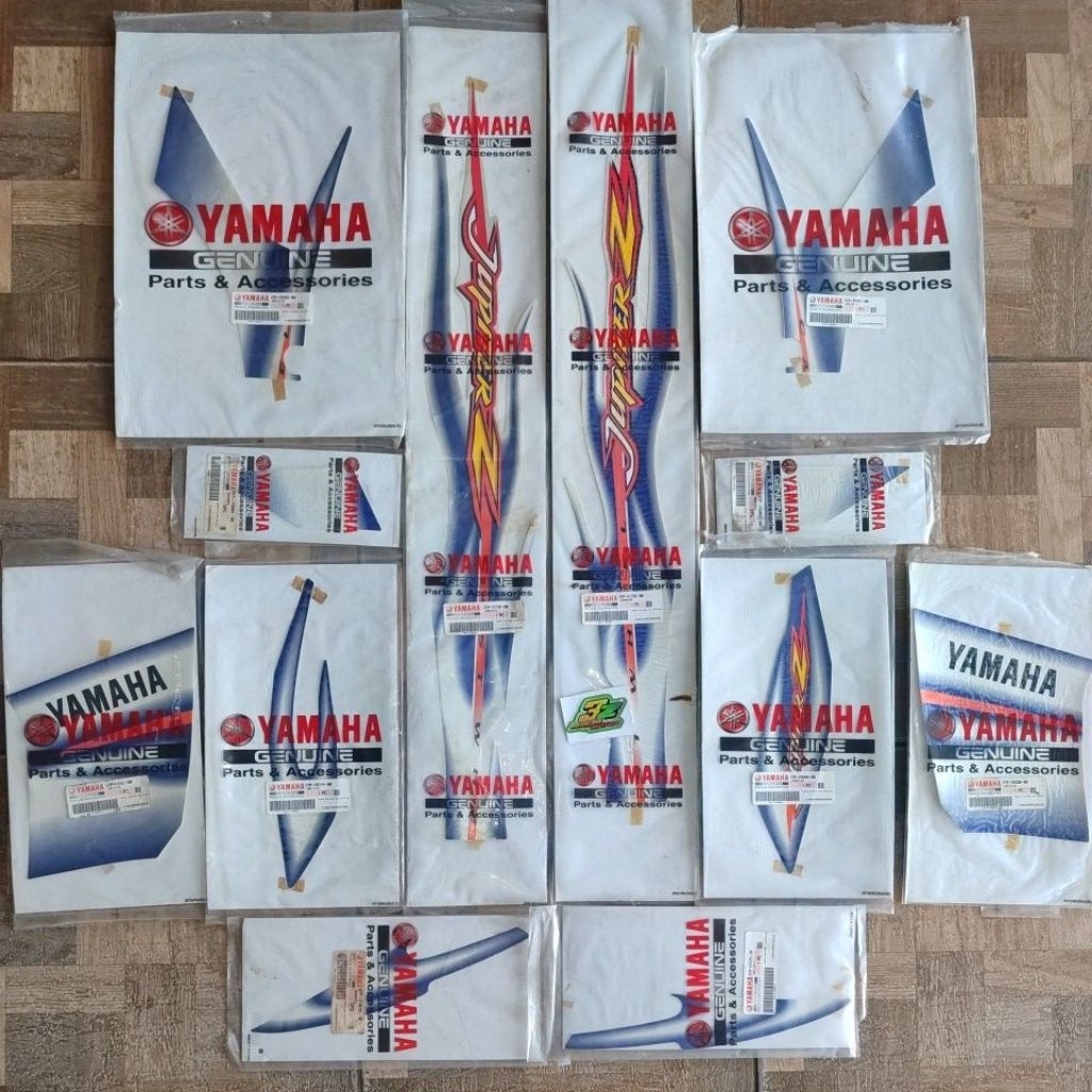 Striping stiker grafik les fullset Jupiter Z CW Cast Wheel LE 2005/2006 biru putih DPBMC original ba