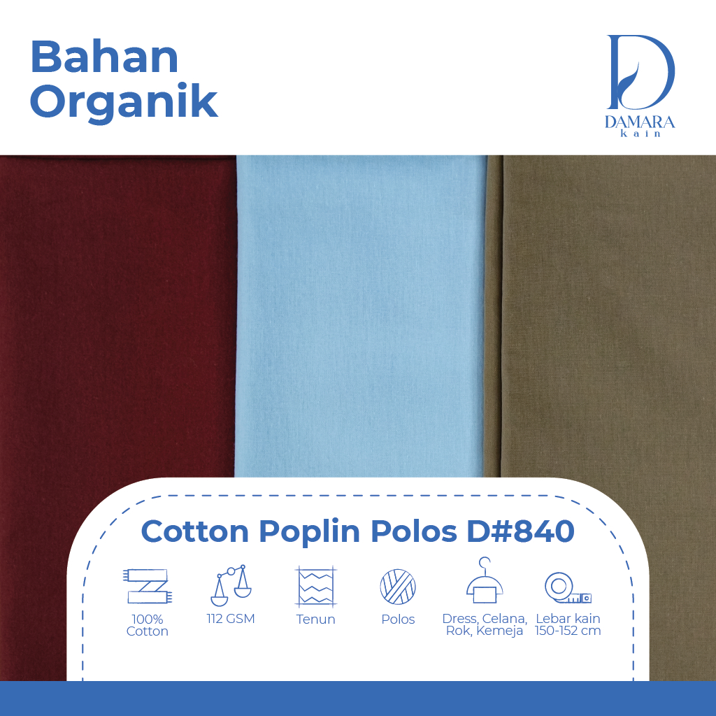 Kain Tenun Polos Cotton Poplin