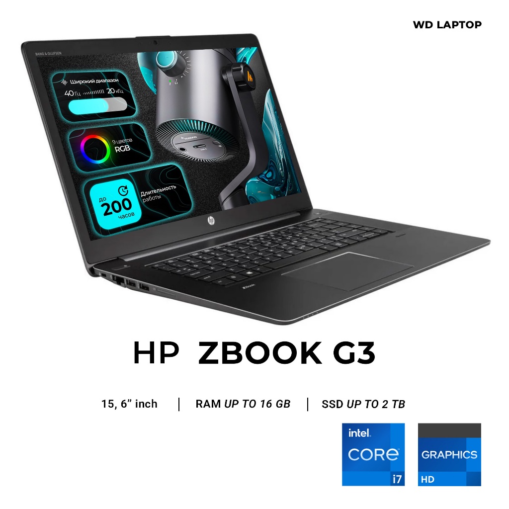 Laptop Hp Zbook G3 intel Core i7 Gen 6 RAM 16 GB SSD 2 TB + FREE TAS & MOUSE WIRELESS