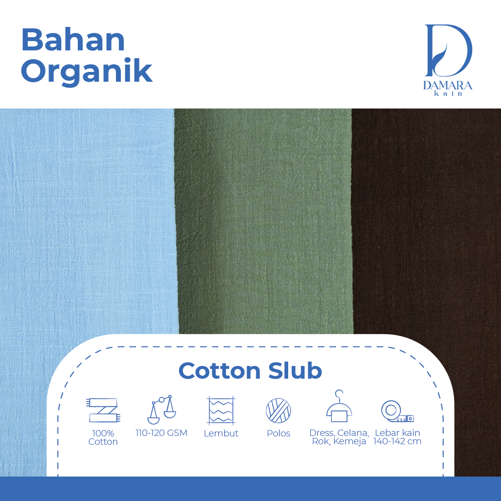 Kain Tenun Polos Cotton Slub