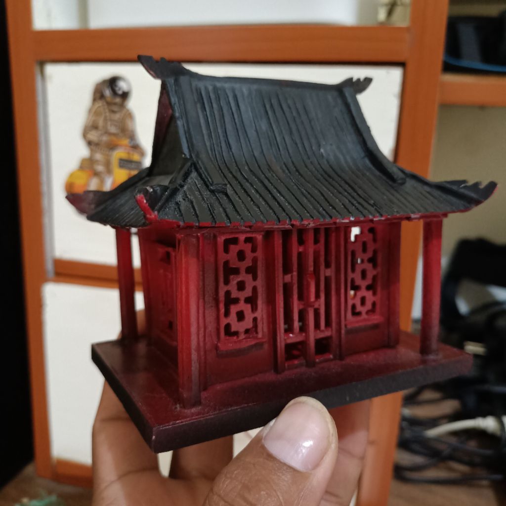 miniatur rumah cina hiasan paludariun   diorama pakai lampu ful bahan PVC paralon