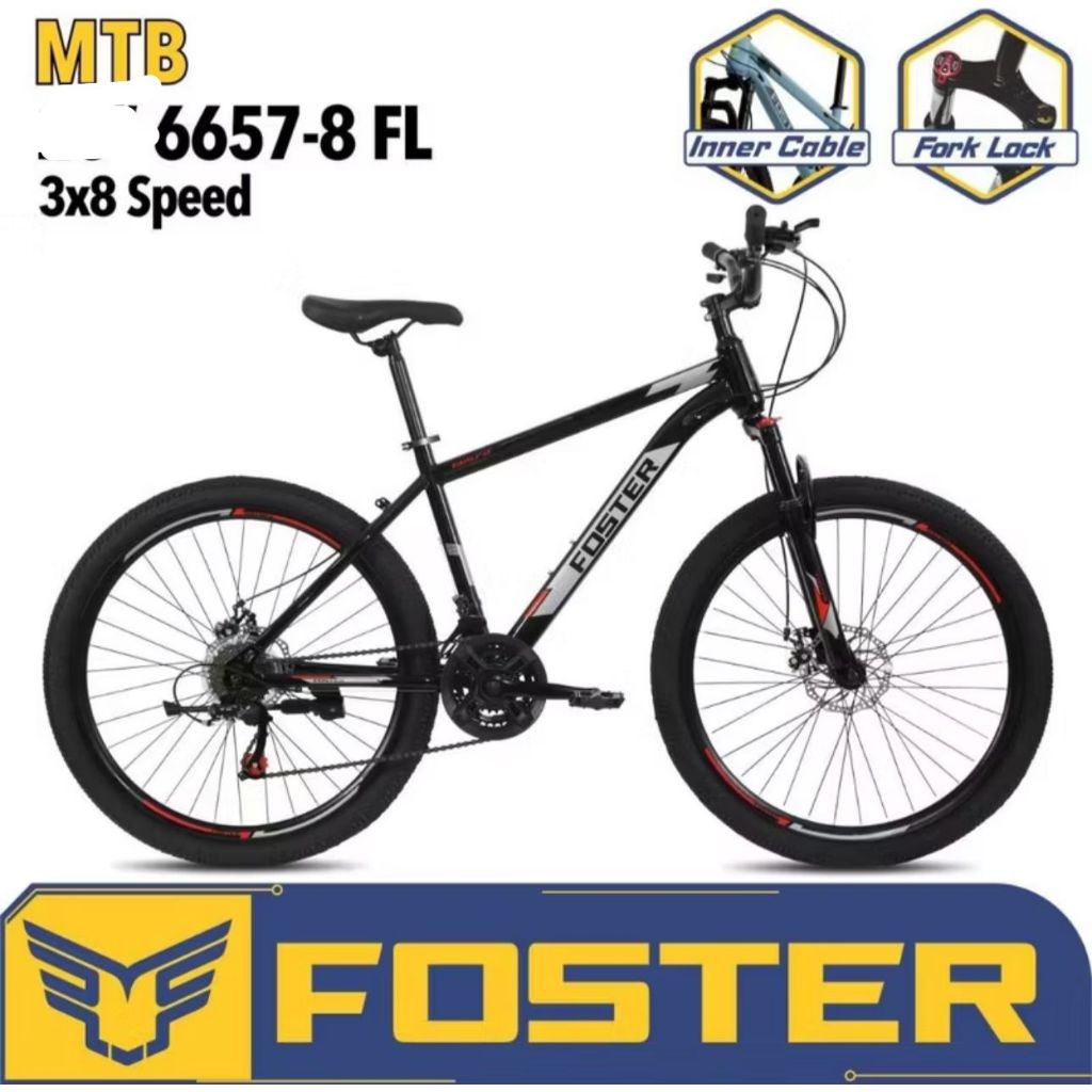 Sepeda gunung MTB 24inch FOSTER 6657-8 FL terbaru sepeda gunung 24inch