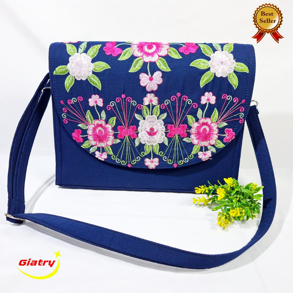 Tas wanita bordir Tas 3 gaya Selempang,jinjing,dan Pinggang/ tas bordir jinjing/Tas Traveling
