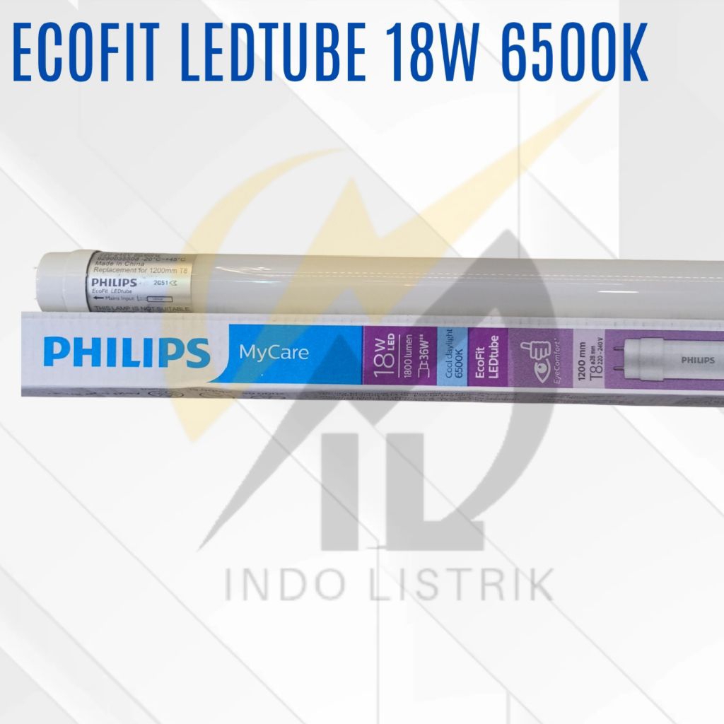 Lampu Philips Ecofit Led Tube 18w 6500K T8 Putih TL Led 18w 6500K / Philips Ecofit Led Tube 18w 6500