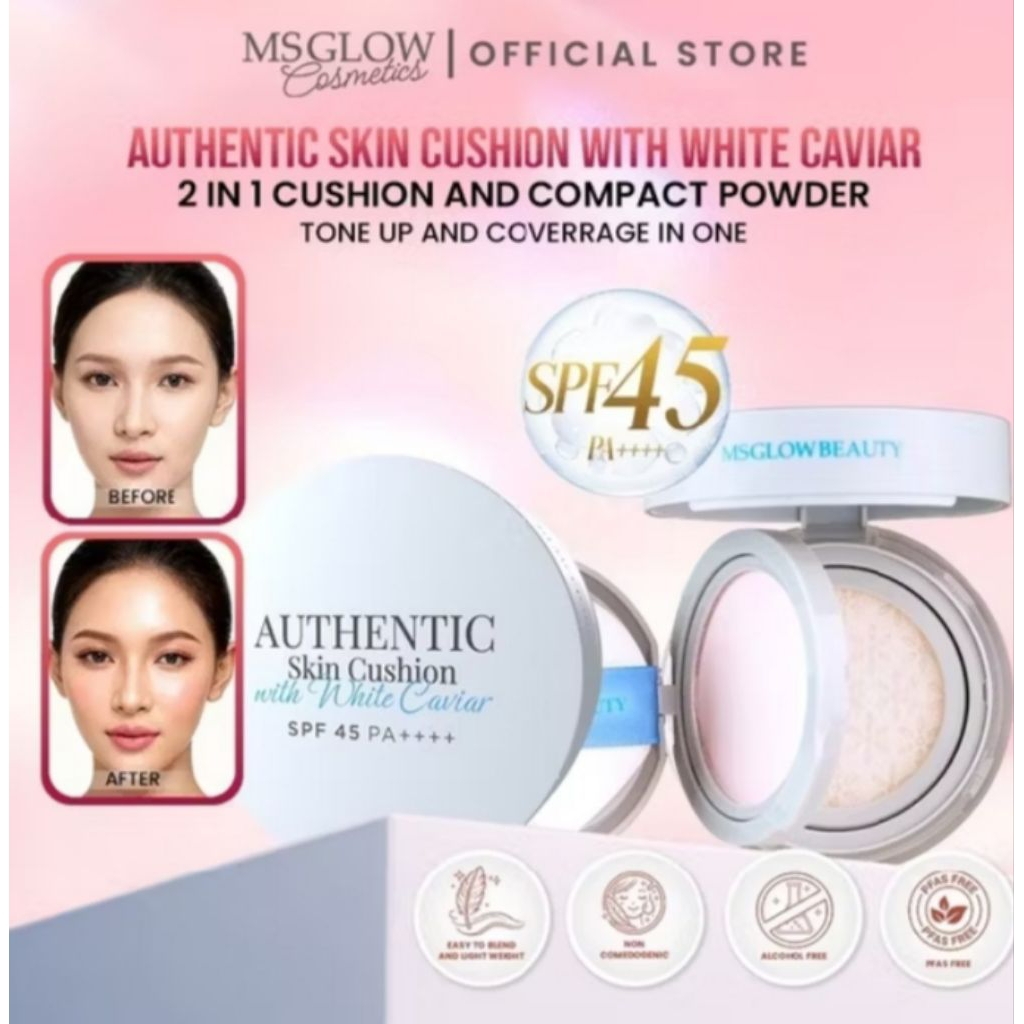 CUSHION MS GLOW Moist Cushion MK SKIN by MS Glow dan MK SKIN