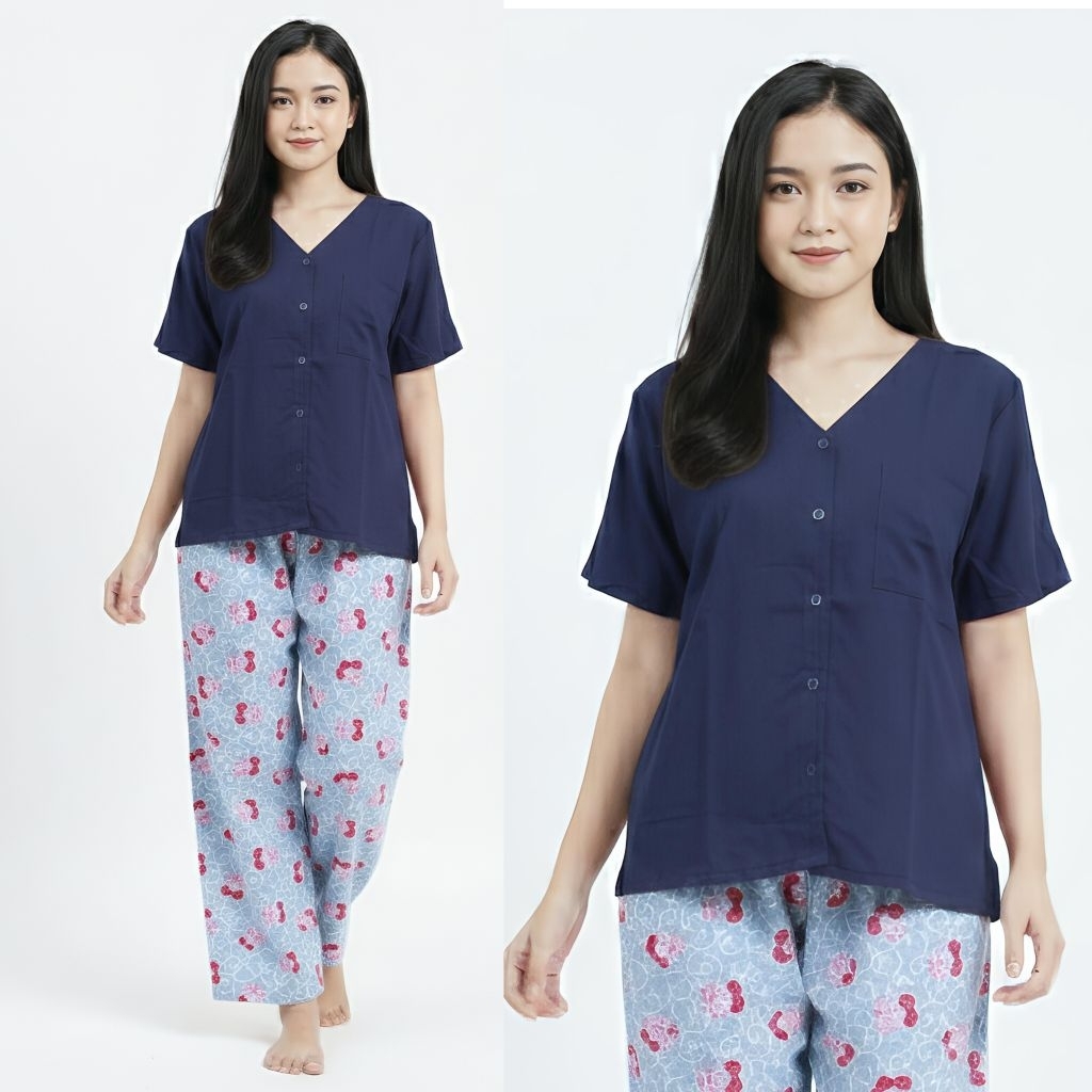 Setelan Fanya Jumbo Ld120 Rayon 4021 | Piyama | One set Baju Tidur | One set Busui