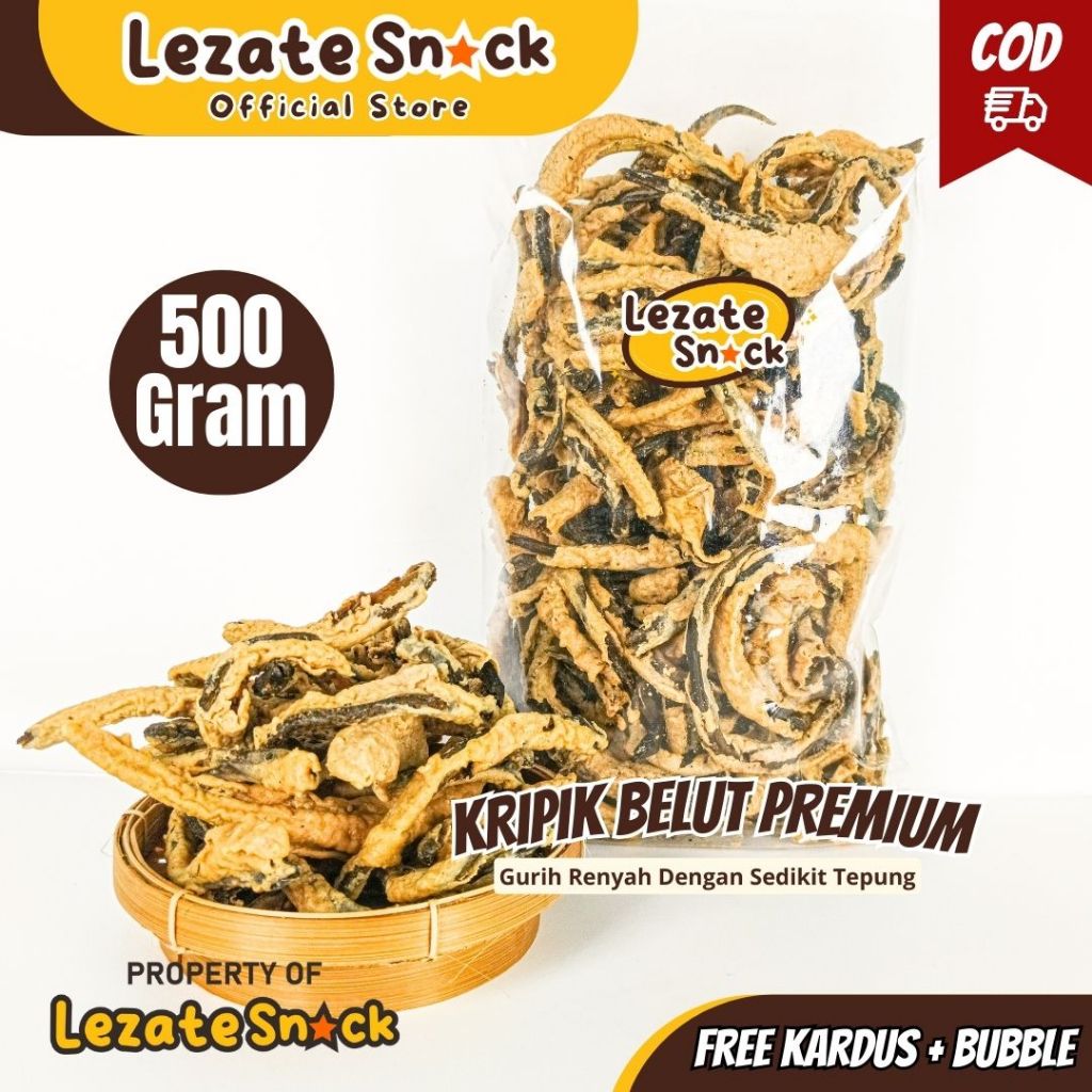 Keripik Belut 500gr Tepung Tipis Kiloan Murah Enak Renyah / Kripik Belut Kiloan Murah Enak / Belut G