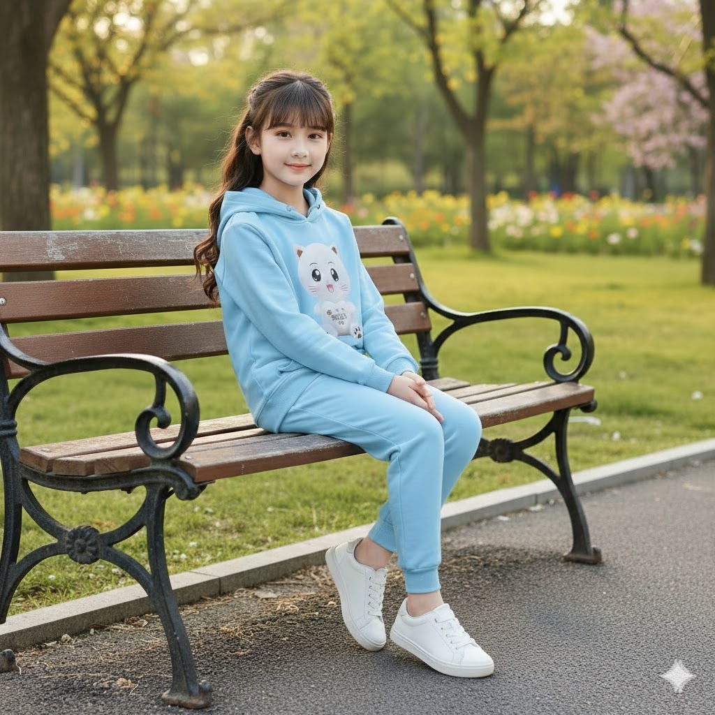 CT2fashion - Setelan Sweater Hoodie Anak Japanese Cat