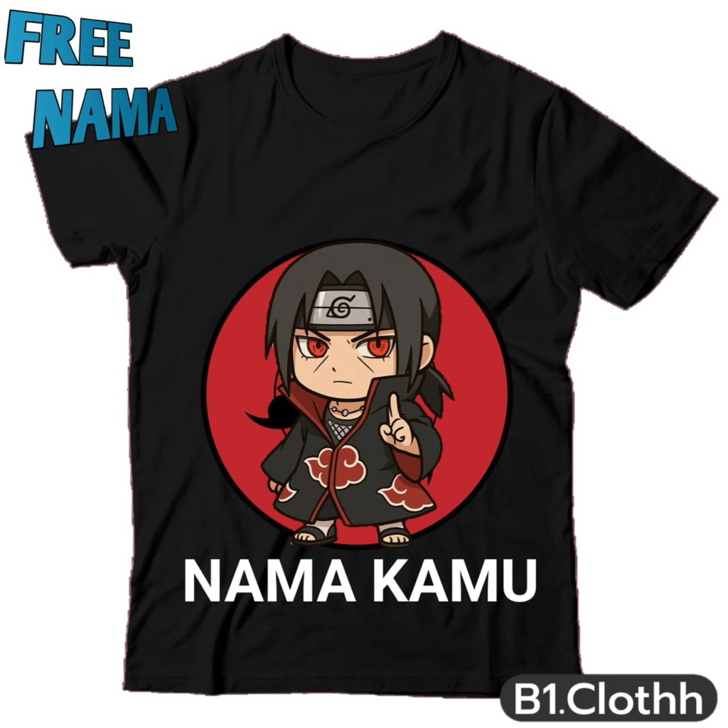 (BISA COD) Baju Anak Gambar Uchiha Itachi Gratis Nama Kamu - T Shirt Child Uciha Itachi Free Your Na