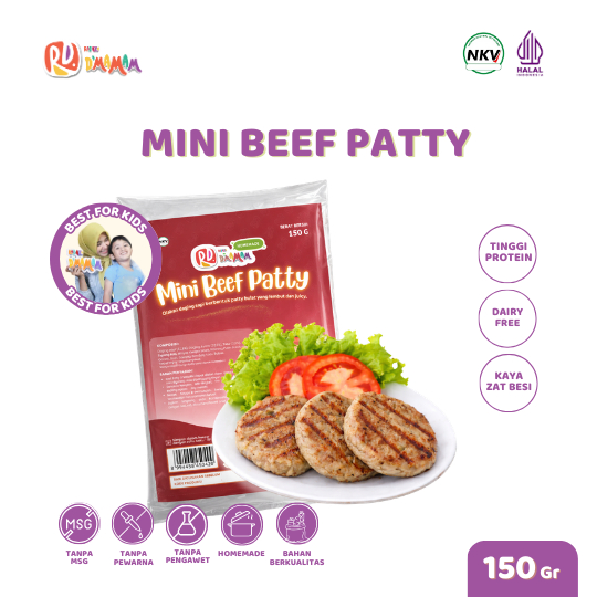 D'MAMAM Mini Beef Patty 150gr Homemade MPASI Daging Burger Tanpa MSG Tanpa Pengawet