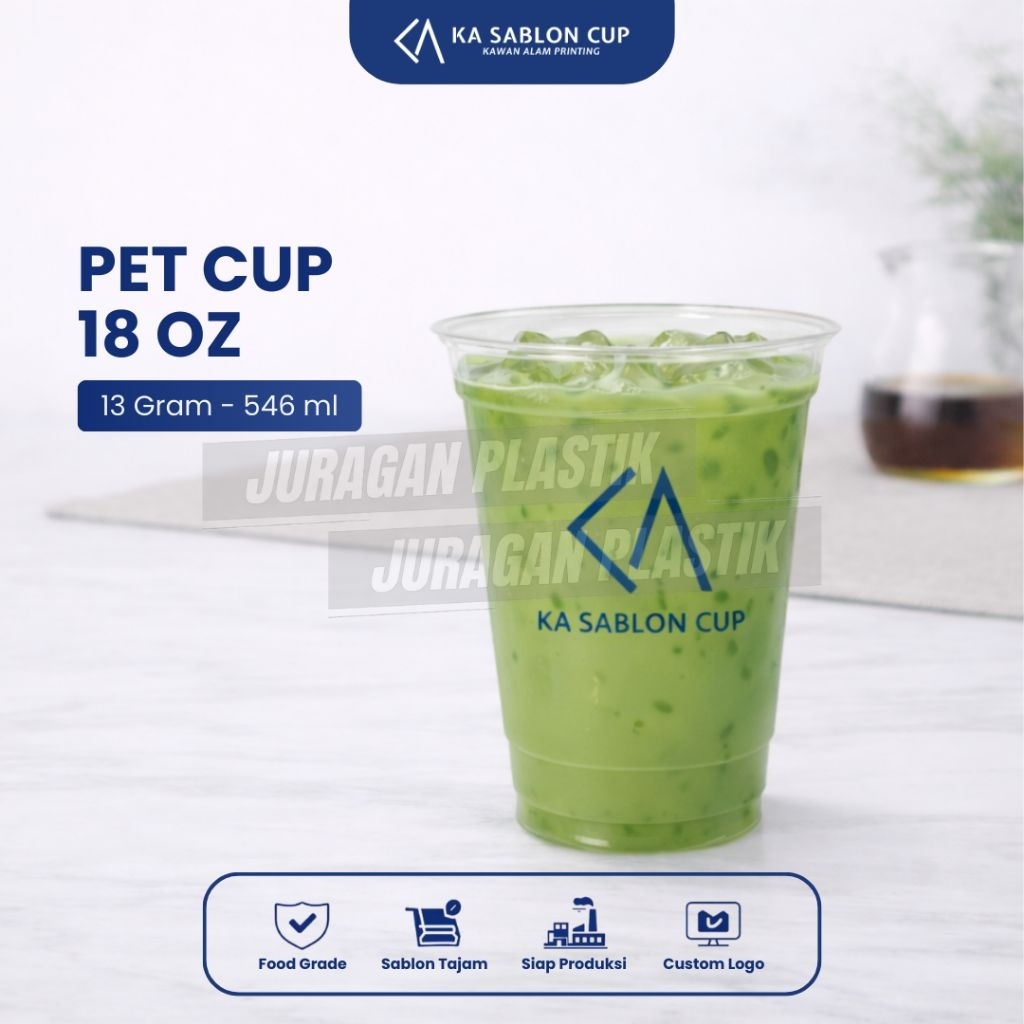 PET CUP 18OZ (Cup Plastik / Gelas Plastik) Bahan Tebal