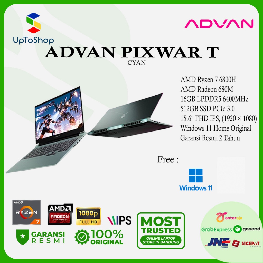 Advan Pixwar T AMD Ryzen 7-6800H 16GB 512GB Win11