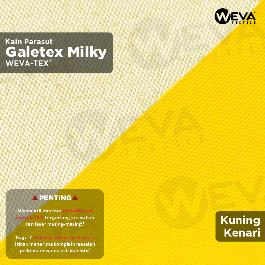 GALETEX MILKY Bahan Kain Taslan Milky Kuning Kenari 10 Weva Textile Kain Jaket Waterproof