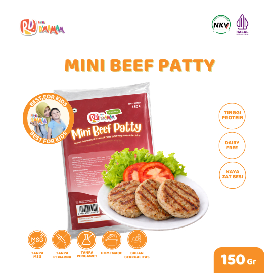 D'MAMAM Mini Beef Patty 150gr Homemade MPASI Daging Burger Tanpa MSG Tanpa Pengawet