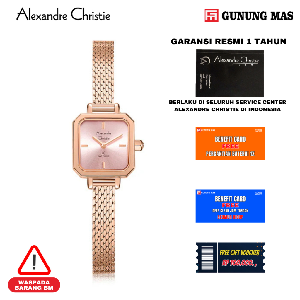 Alexandre Christie AC 2B36 LHBRGPN Jam Tangan Wanita 100% Original