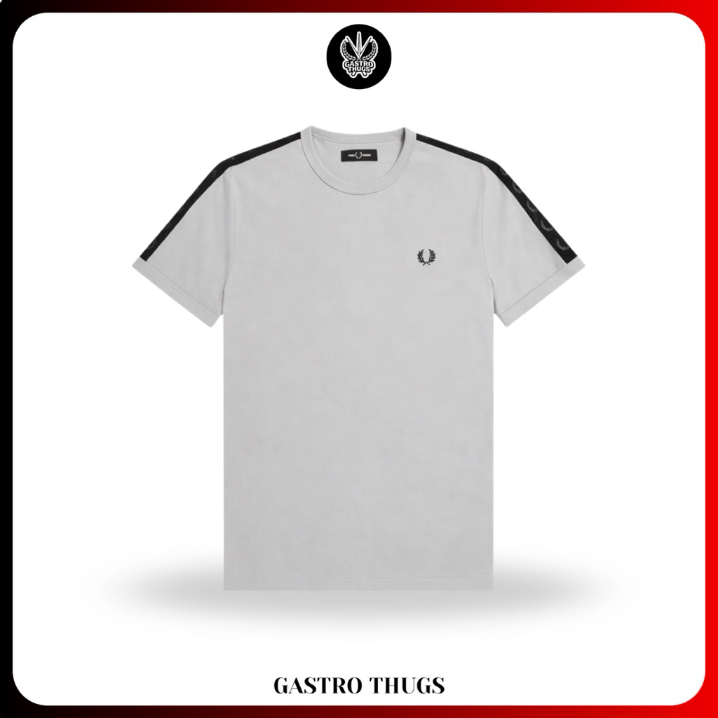 Fred Perry Contrast Tape Ringer T-Shirt Limestone/Black 100% Originals