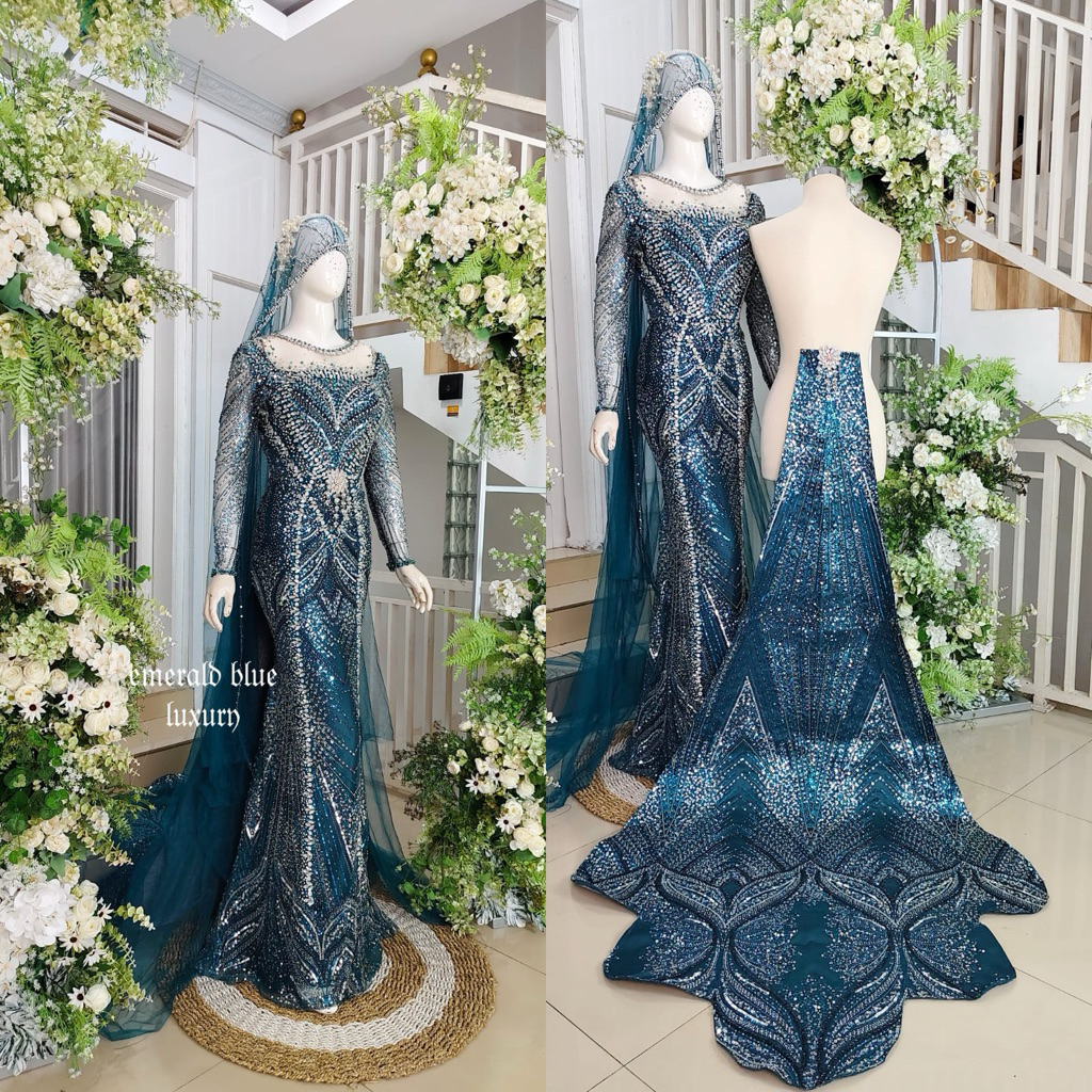 DRESS WEDDING PENGANTIN /GAUN PENGANTIN MODERN /BAJU PENGANTIN MEWAH KEBAYA PENGANTIN