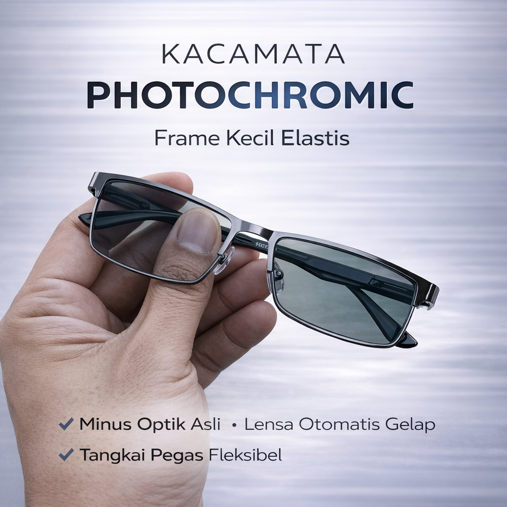 Kacamata Minus Pria Wanita Frame Besi Kotak Kecil Untuk Rabun Jauh Kaca Mata Min Anti Radiasi