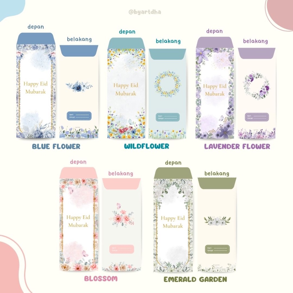 AMPLOP LEBARAN PANJANG FLORAL / AMPLOP THR / AMPLOP AESTHETIC