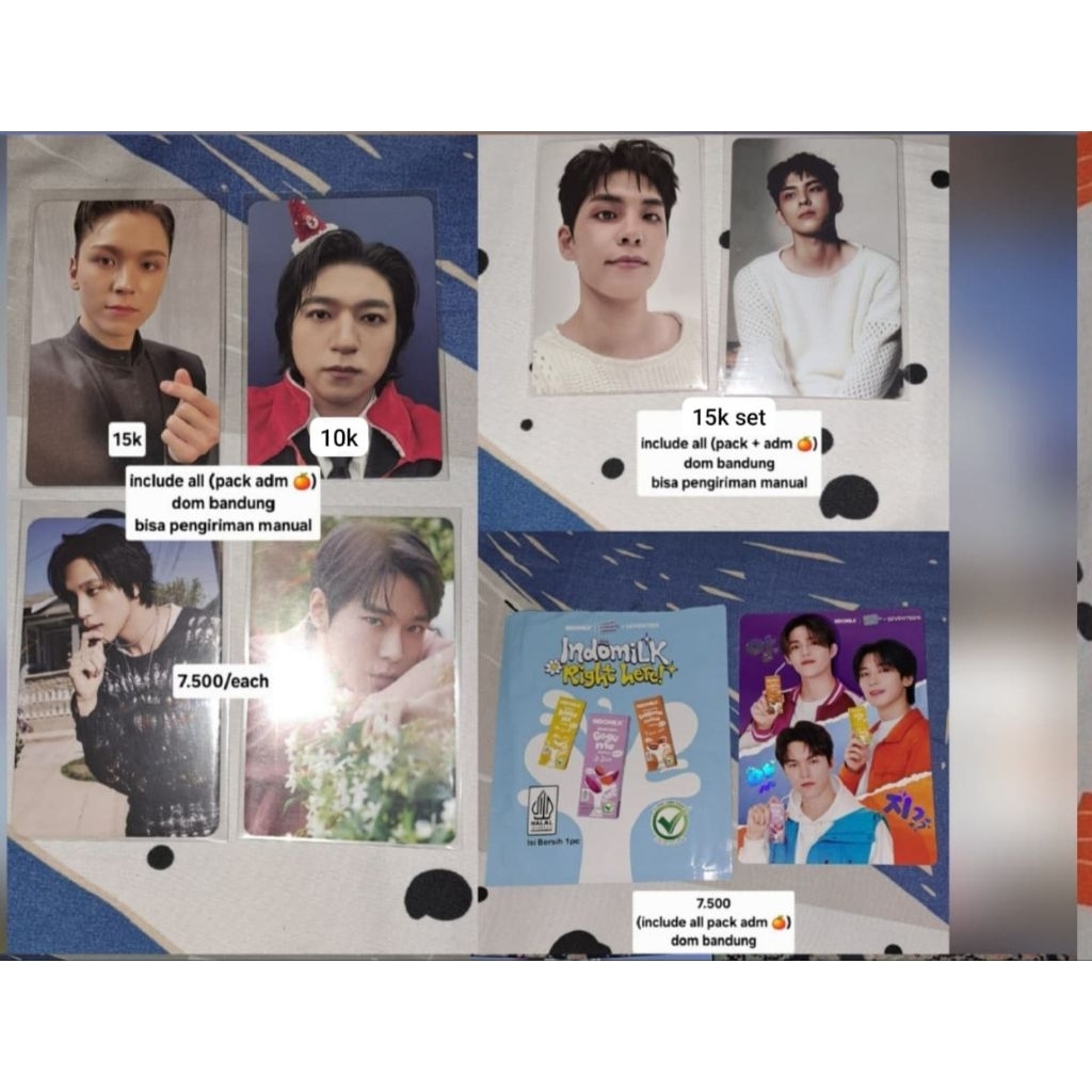 WTS//WANT TO SELL PHOTOCARD PC OFFICIAL VERNON SEVENTEEN FACE THE SUN, INDOMILK SEVENTEEN SCOUPS VER