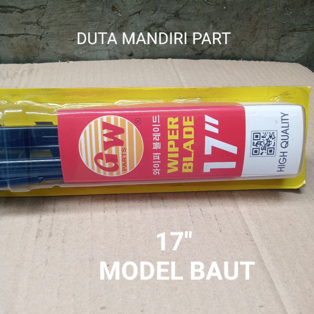 Karet Wiper Kipas Kaca Wiper Blade 17" Kijang Super 5K Model Baut