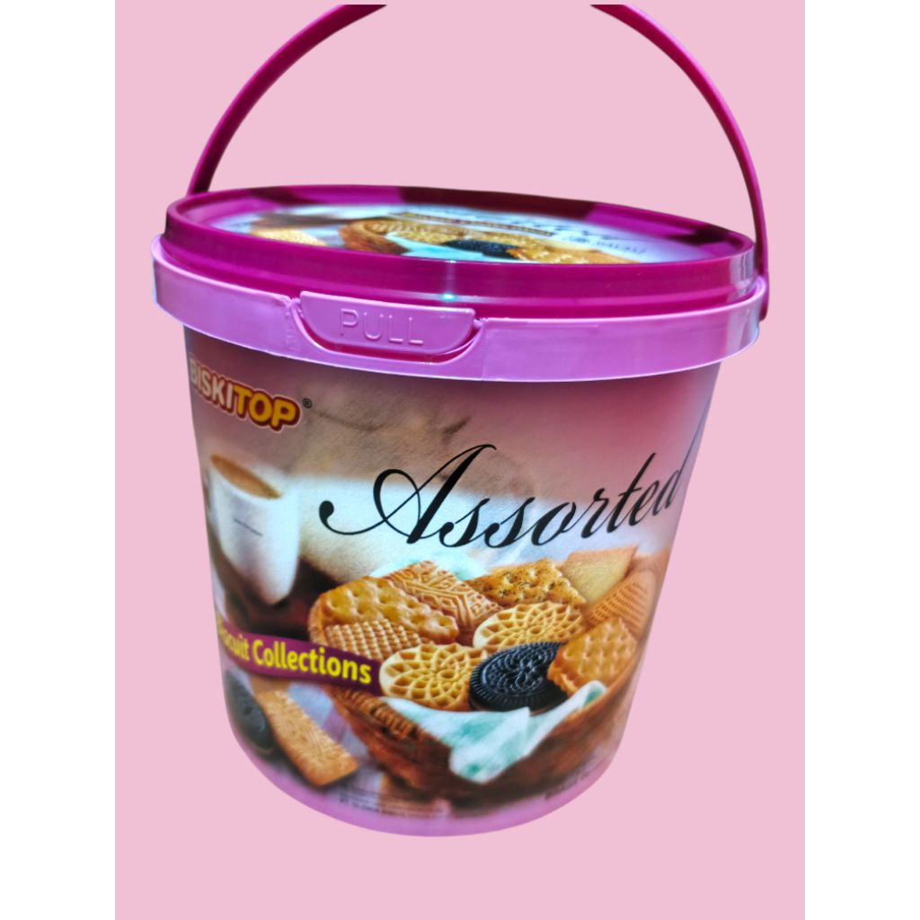 Biskitop Biskuit Kemasan ember Aneka Rasa 1 ember 400 gram
