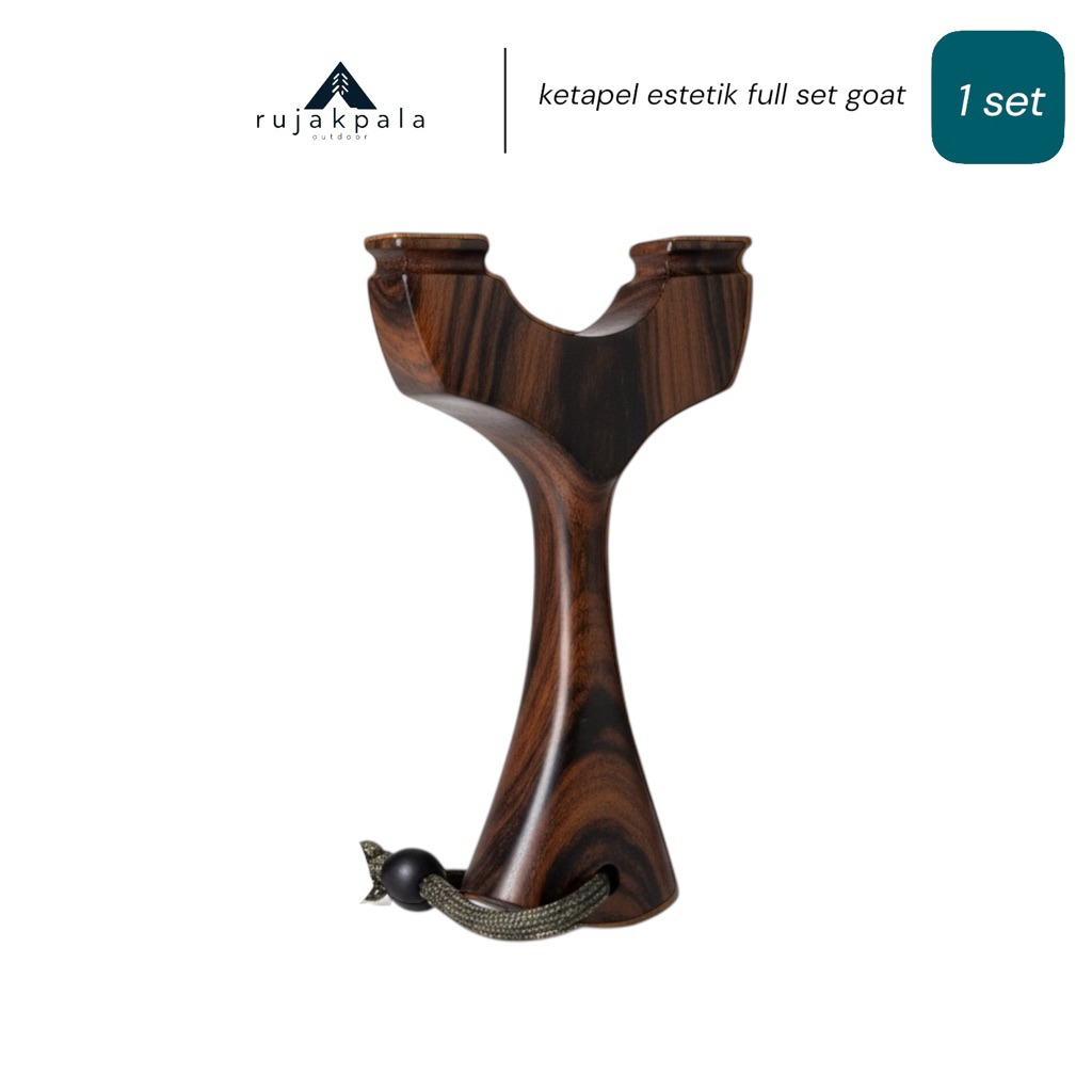ketapel kayu sonokeling - goat slingshot full set gagang lurus