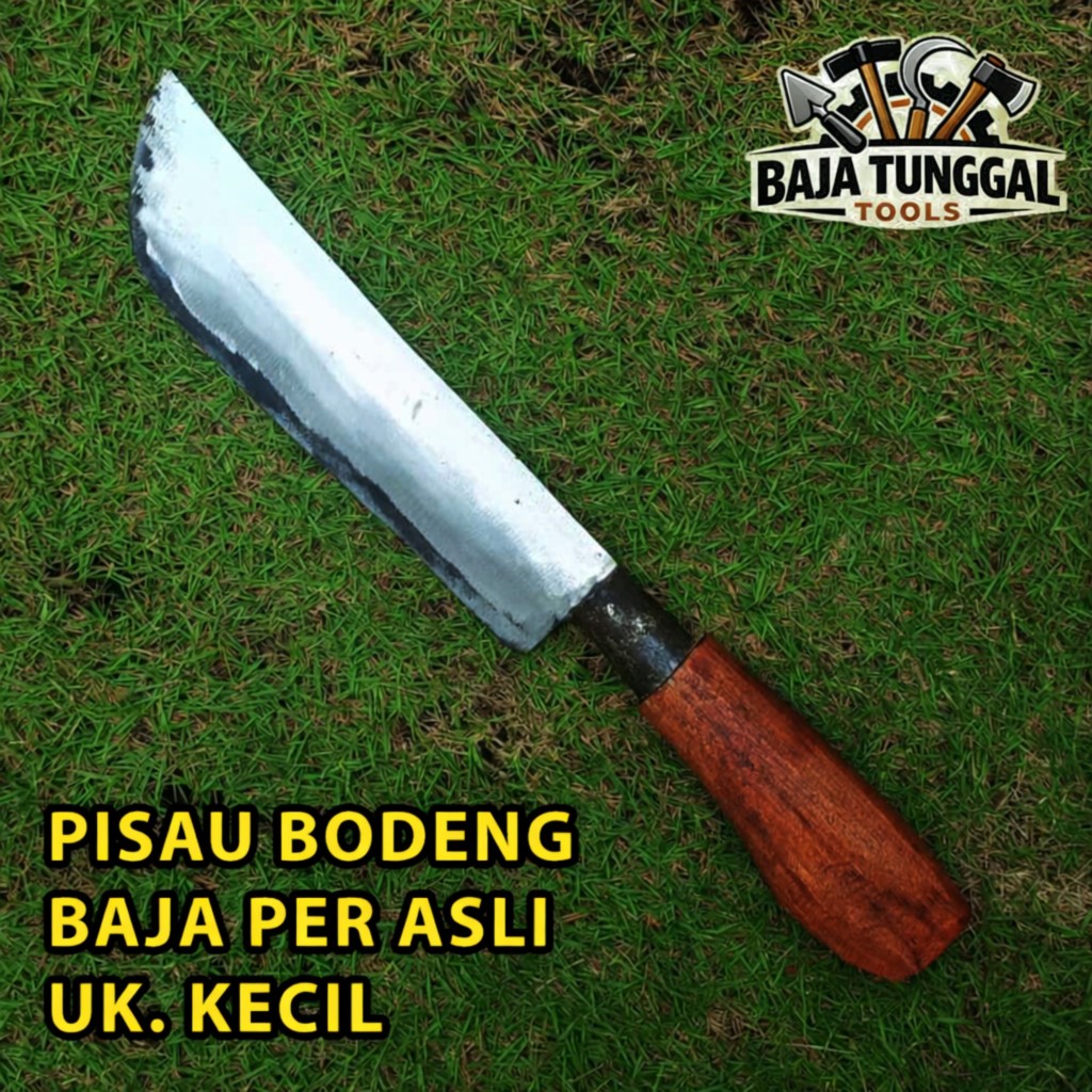 Pisau Golok Bodeng Serbaguna Kecil Daging/Kelapa/Bambu/Tulang Baja Per Asli Gagang Plitur