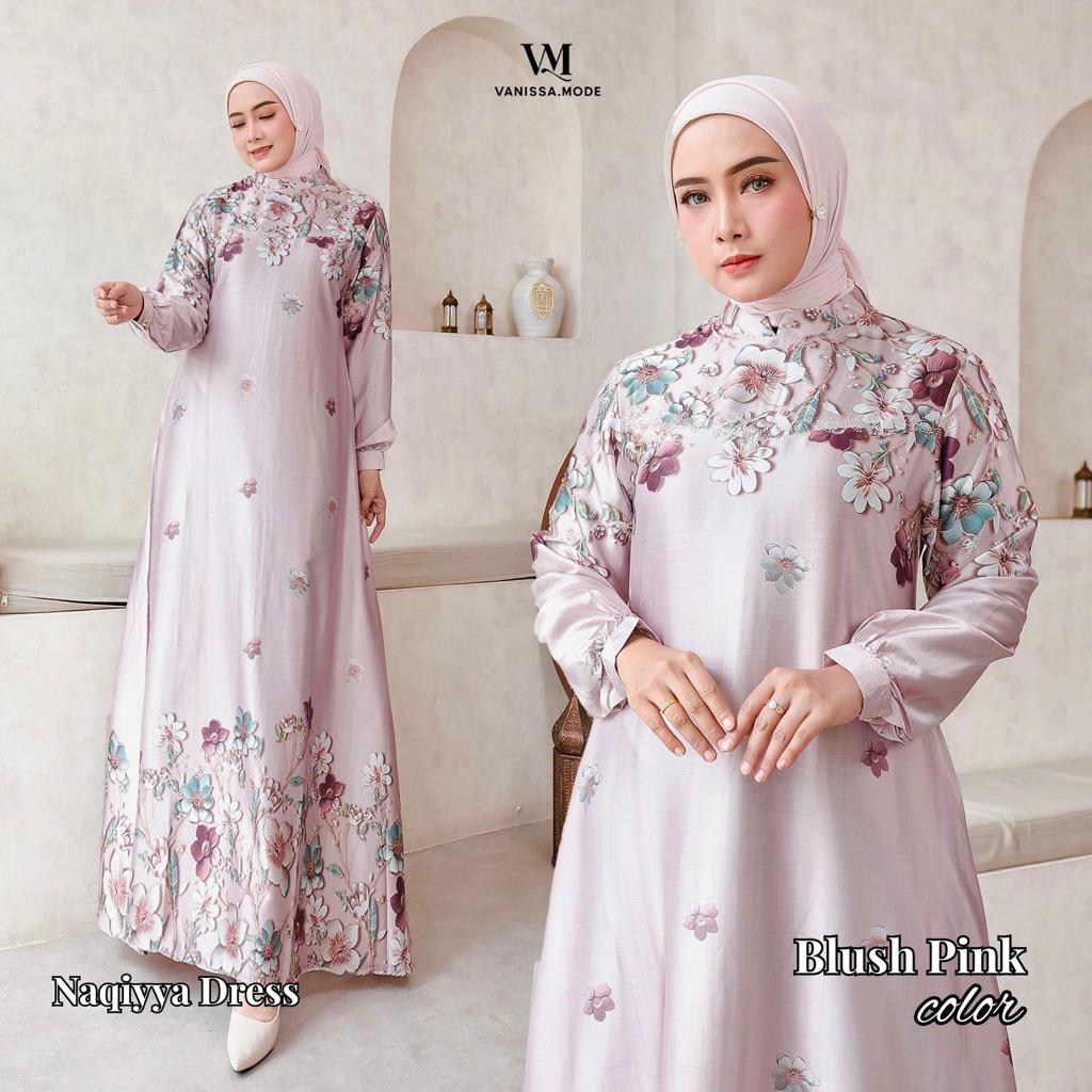 NAQIYYA DRESS - Gamis Armany Semi Sutra Premium / Gamis Kondangan Pesta Bahan Jatuh Lembut Nyaman Di