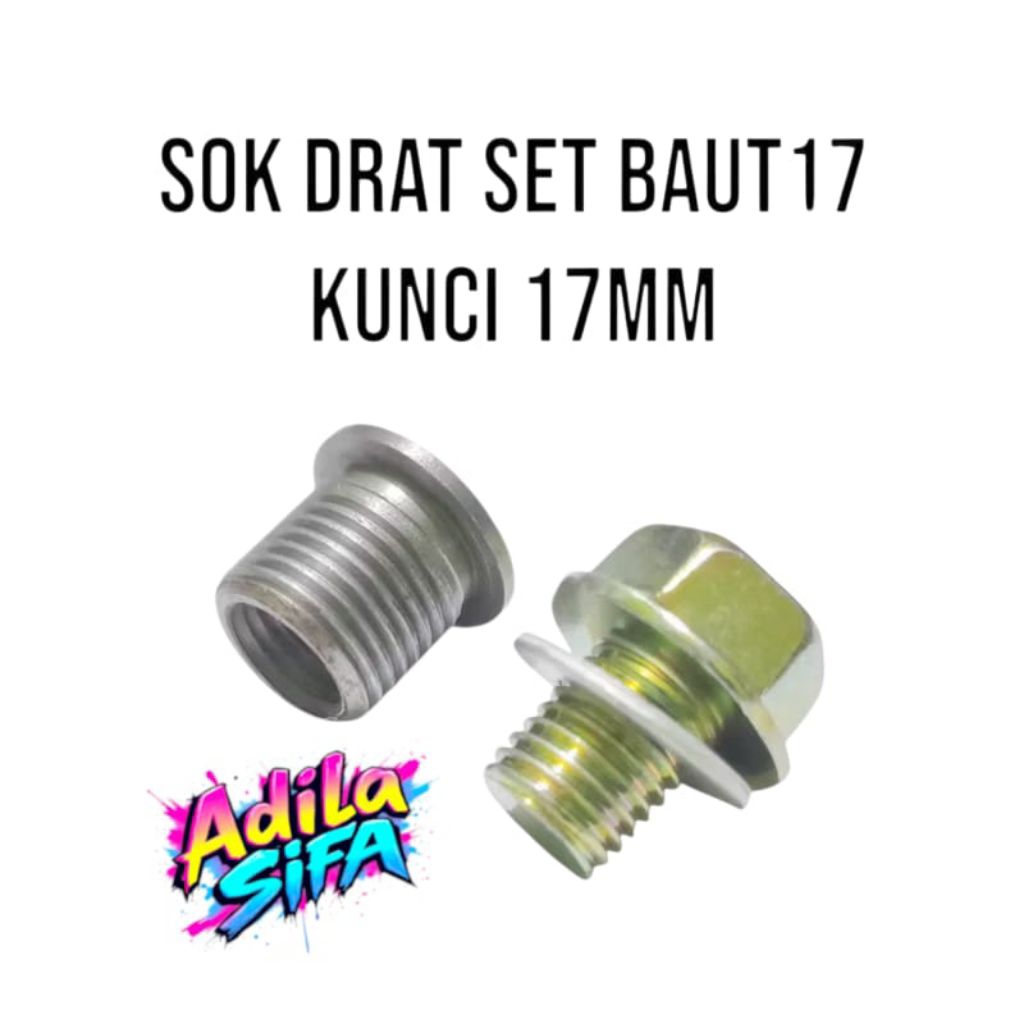 Sok Drat baut 22 ke baut 17 set baut 17 kunci 17