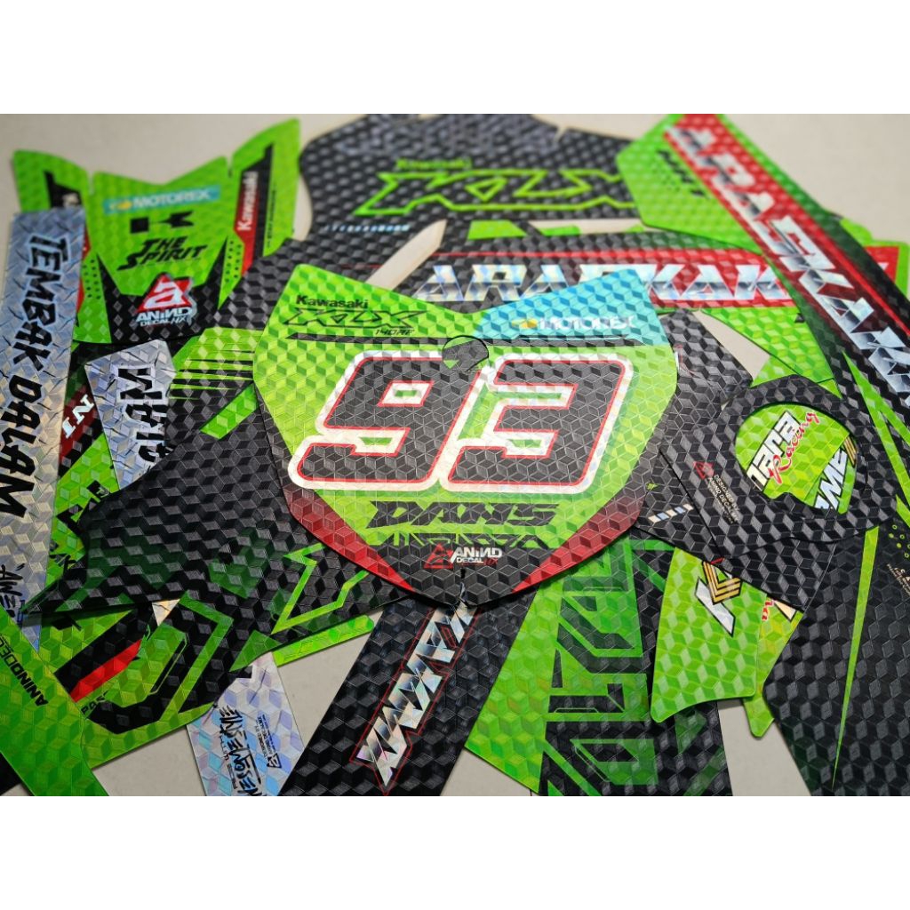 DECAL KLX140 bahan HOLOGRAM maxdecal LAMINASI TEBAL x PRISMATIX
