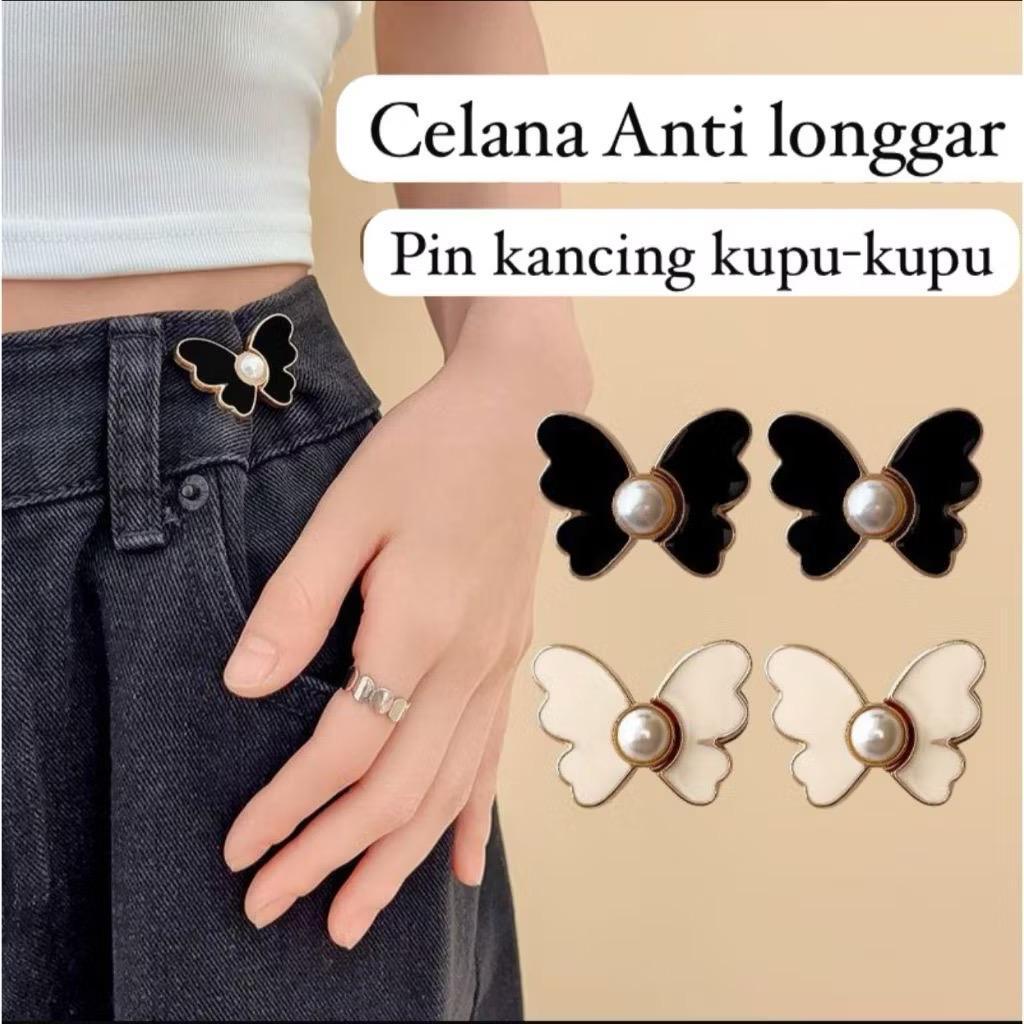 AKSESORIS PIN KANCING PINGGANG KUPU KUPU PENGANTI TALI PINGGANG PIN PENGENCANG CELANA JEANS/KAIN/BAJ