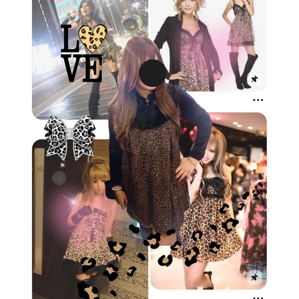leopard dress / gyaru leopard dress / gyaru / leopard