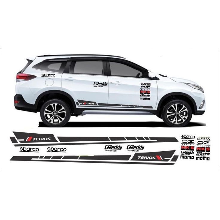 Sticker mobil terios rush dll stiker list keren mobil terios rush dll variasi tahan lama