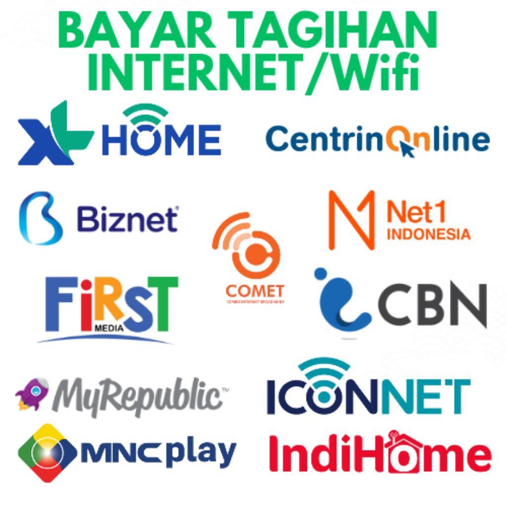 (ADMIN MULAI 5K) BAYAR TAGIHAN WIFI / INTERNET XLHOME CENTRINONLINE BIZNET COMET NET1INDONESIA FIRST