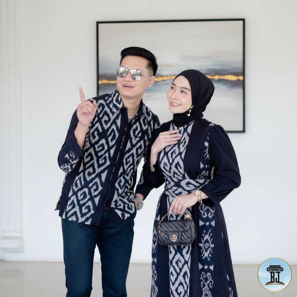 Ready Stok Couple Tenun Blanket Paruki Hitam/Couple Kondangan/Couple Prewedding