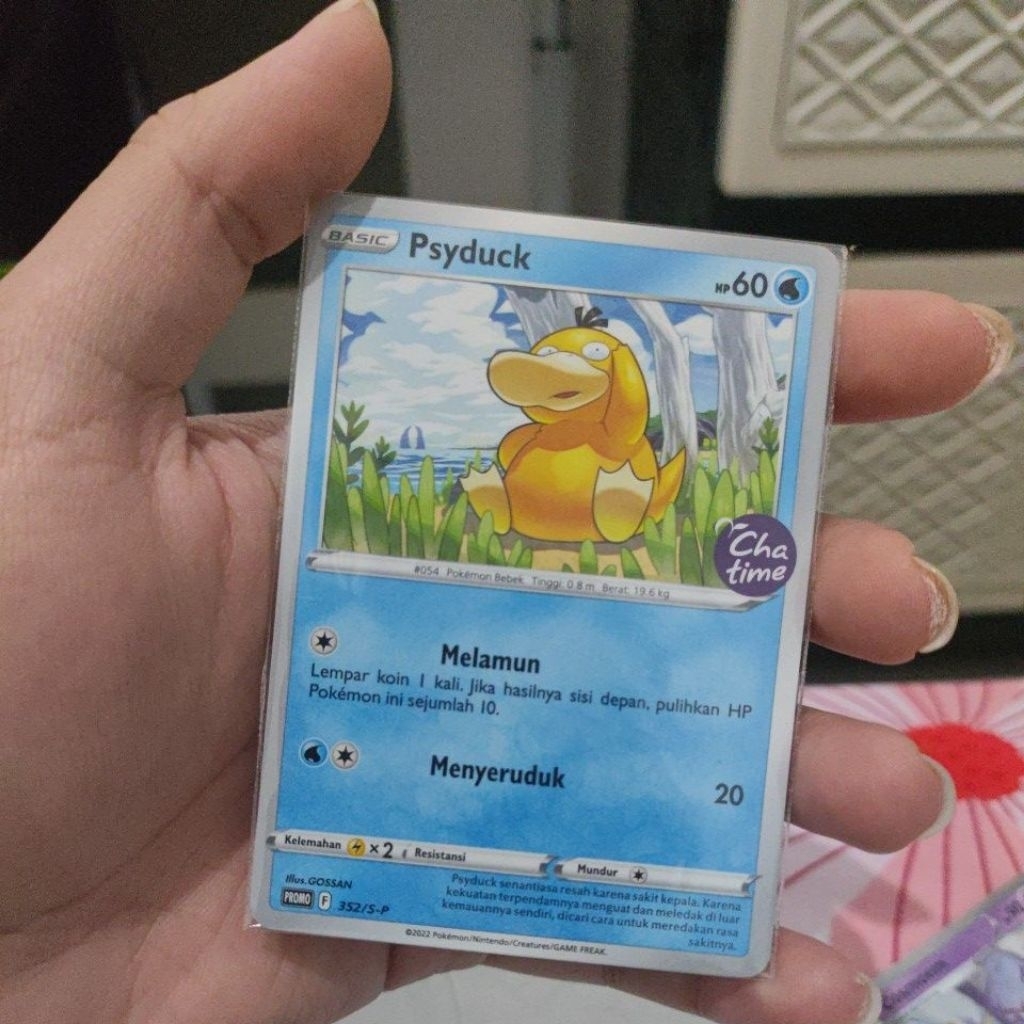 kartu pokemon psyduck chatime