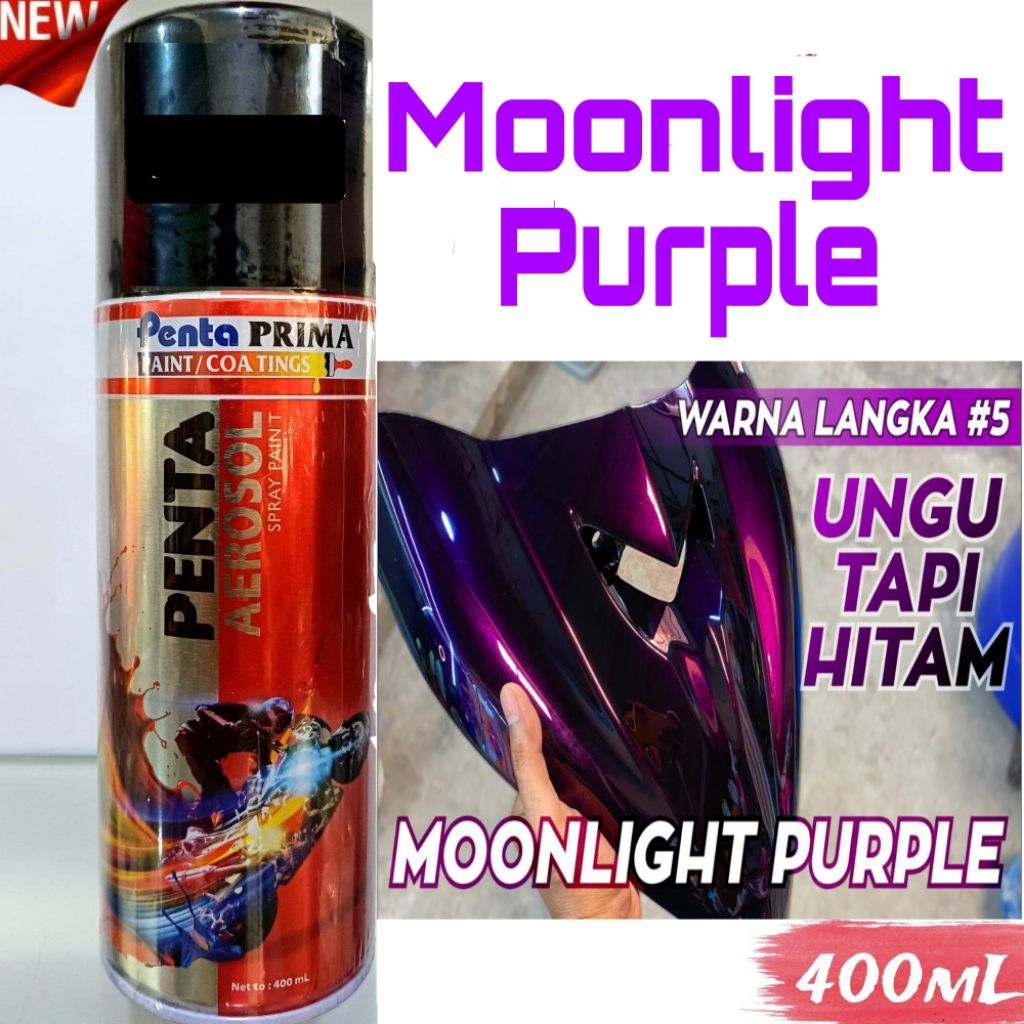 Pilok Cat Ungu Moonlight Purple Penta Aerosol Cat Semprot Sepeda Motor Mobil Velg