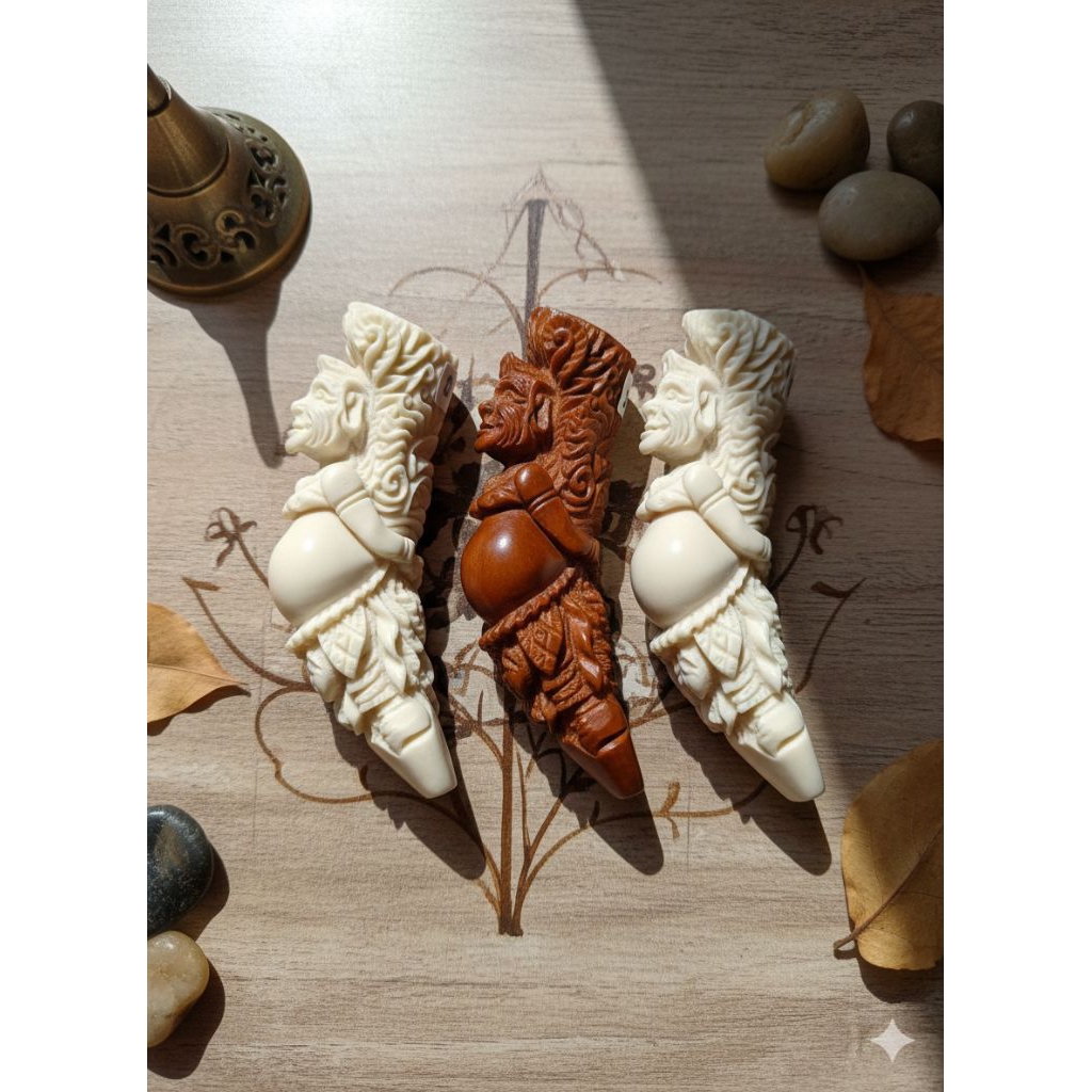 Pipa Ukir Handmade Motif Tokoh Tradisional – Estetik, Unik & Koleksi Dewasa