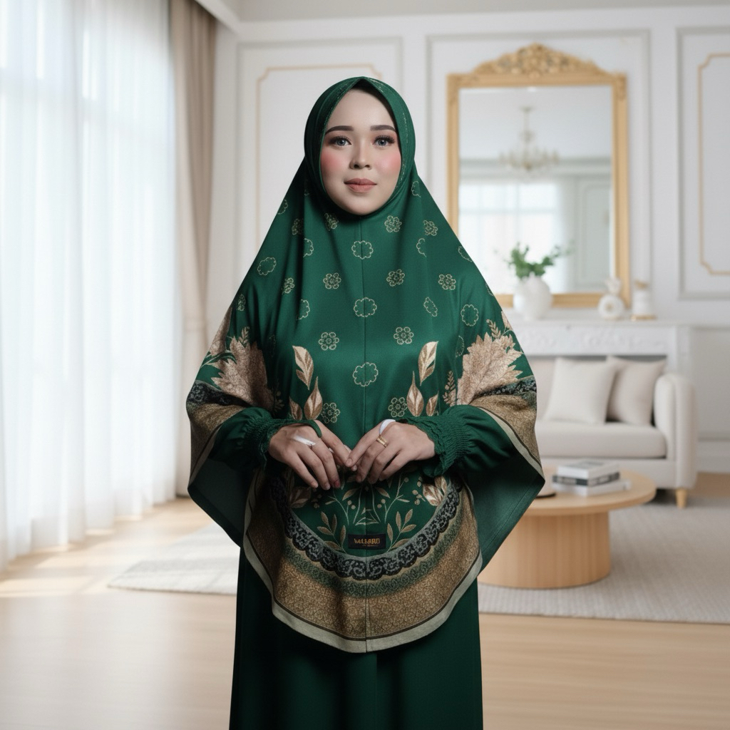 Hijab Bergo Motif Khaira Printing Jumbo Jersey Premium