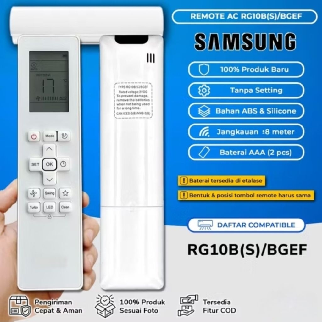 REMOT AC PENGGANTI MEREK SAMSUNG (TYPE TERBARU)
