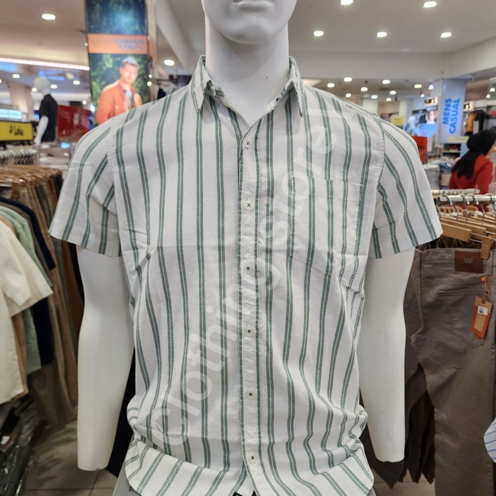 BOMBBOOGIE ORIGINAL kemeja pria lengan pendek putih 22972B5WN