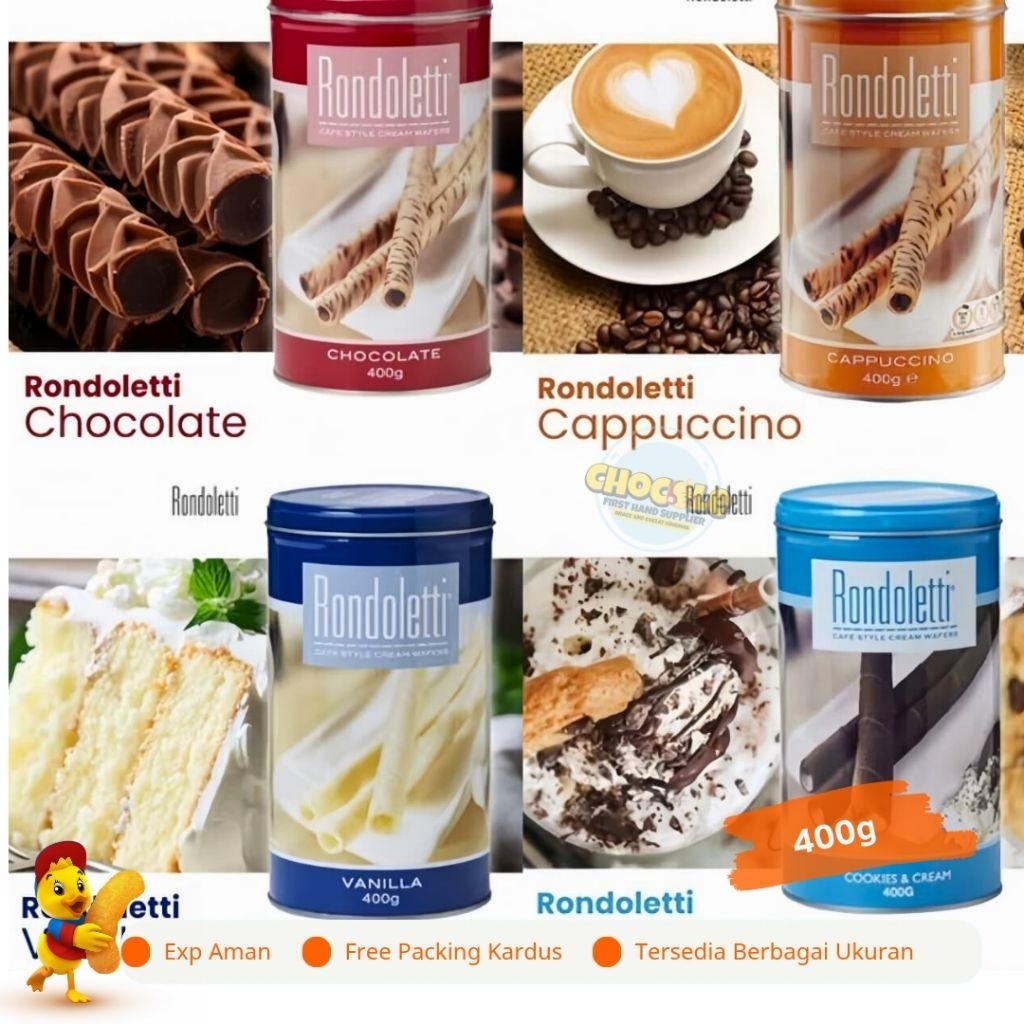 PROMO 2.2 [ FLASH SALE ] RONDOLETTI WAFER ROLL 400G || PUSAT GROSIR SNACK DAN COKLAT KILOAN ORIGINAL
