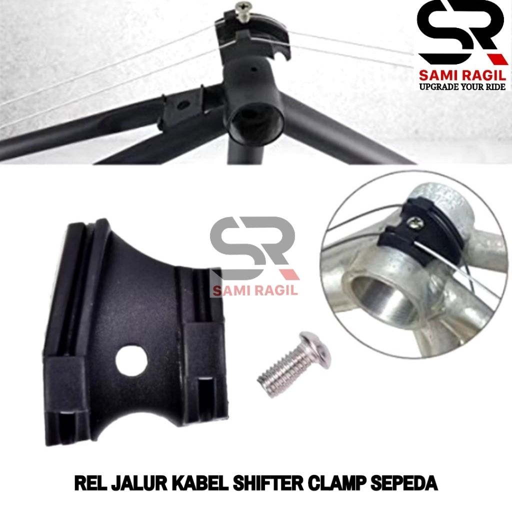 REL JALUR KABEL SHIFTER CLAMP SEPEDA RD FD BRACKET HOUSING KABEL OLOR CABLE GUIDE PLASTIK HITAM BRAC